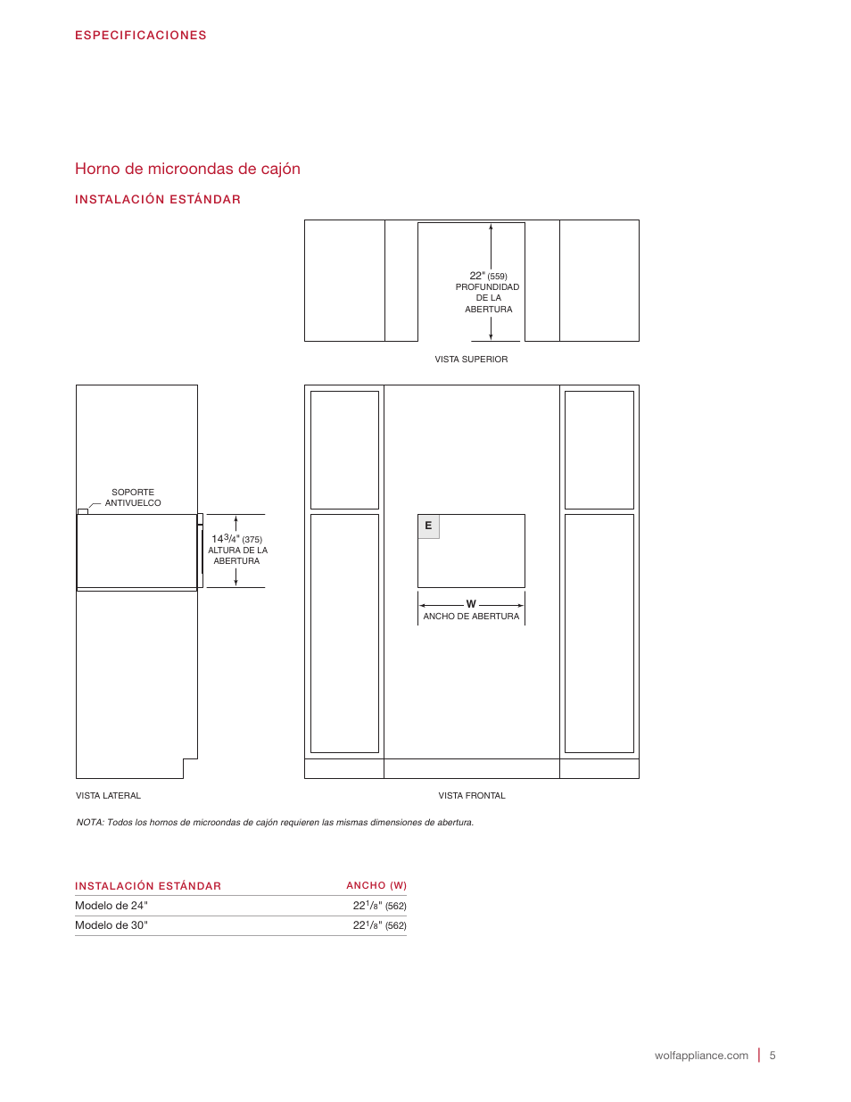 Horno de microondas de cajón | Wolf 24 Inch Microwave Drawer Installation Instructions User Manual | Page 11 / 20