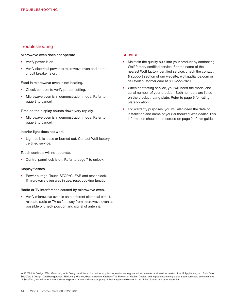 Wolf 24 Inch Microwave Drawer Owners Manual User Manual | Page 14 / 44