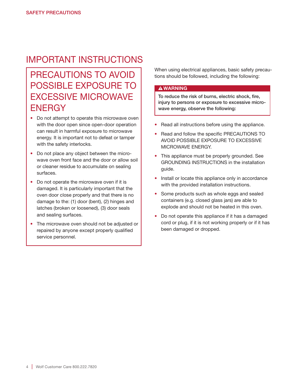 Wolf 24 Inch Microwave Drawer Owners Manual User Manual | Page 4 / 44