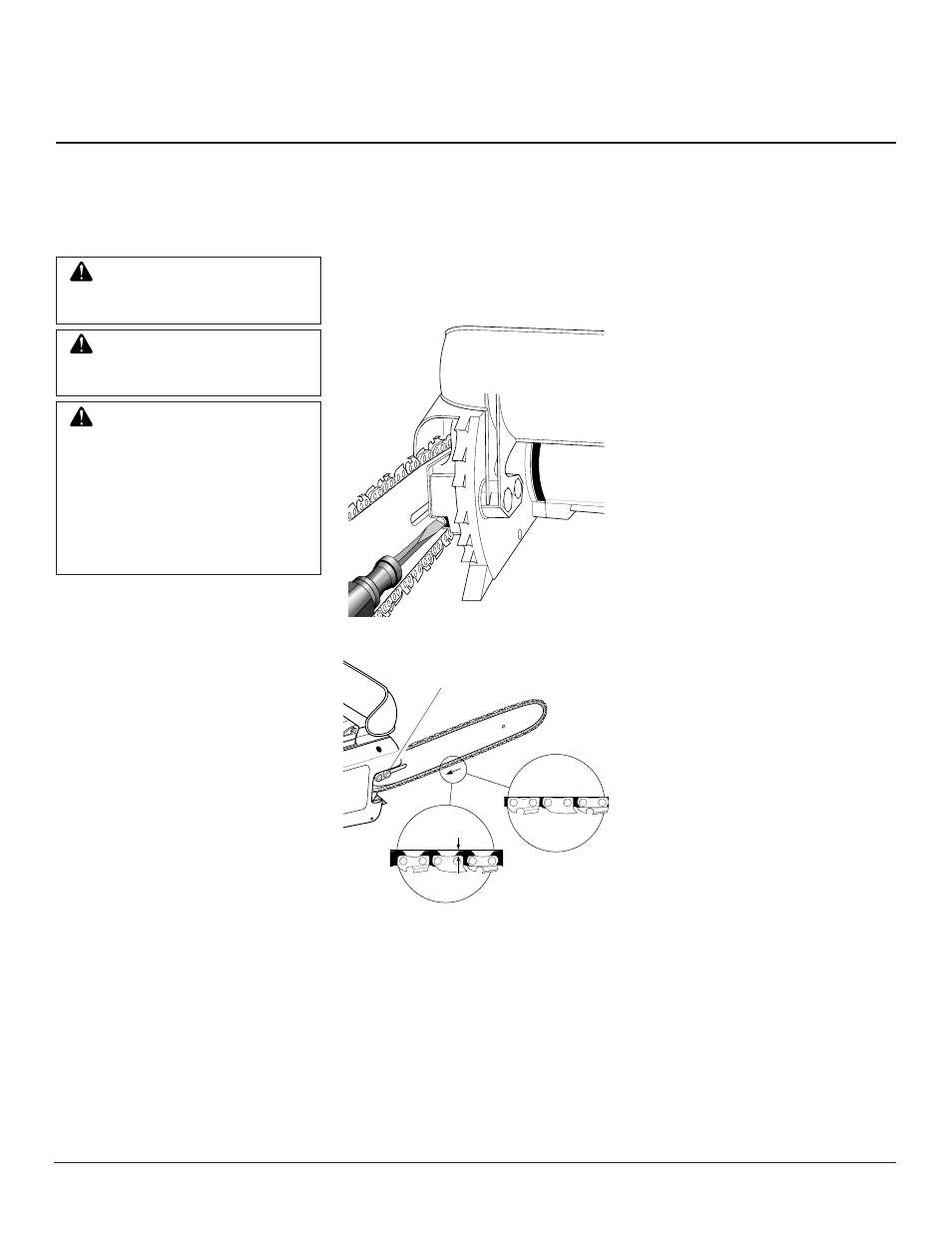 Owner’s manual, Saw chain tension adjustment, Filling oil tank | Desa 099039J EN User Manual | Page 7 / 24