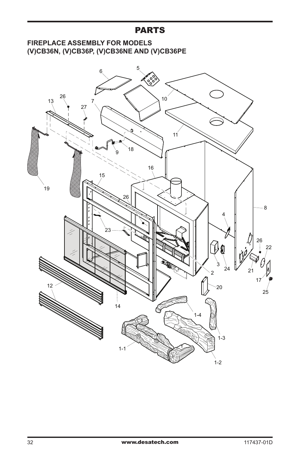 Parts | Desa CB36N User Manual | Page 32 / 36
