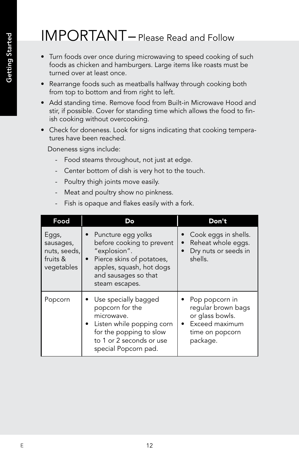 Important, Please read and follow | Viking 30 Inch Over-the-Range Microwave Oven Owners Manual User Manual | Page 14 / 132