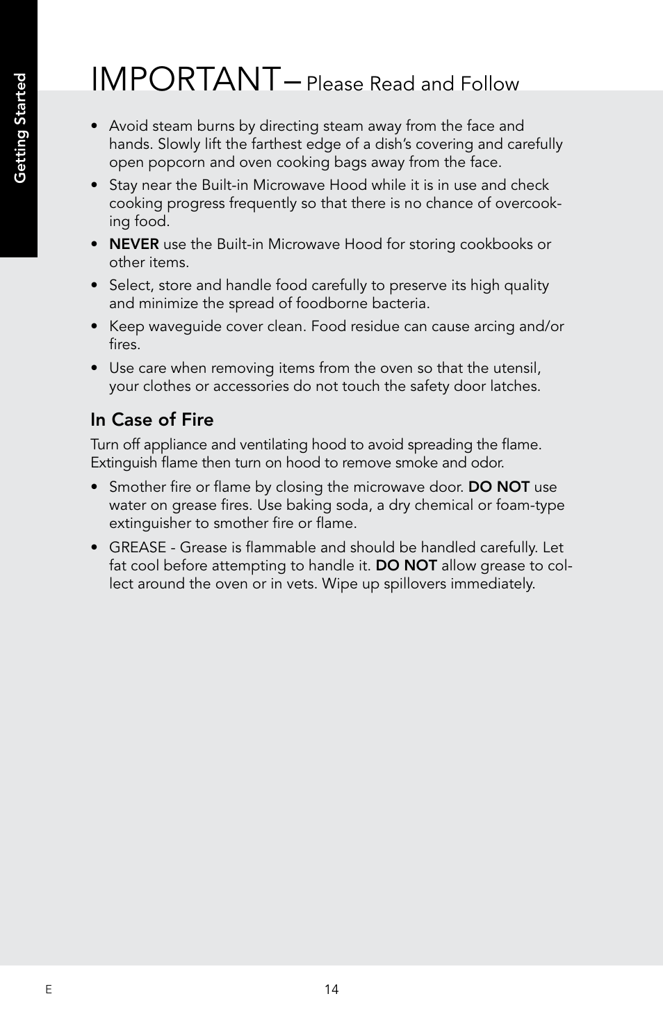 Important, Please read and follow | Viking 30 Inch Over-the-Range Microwave Oven Owners Manual User Manual | Page 16 / 132