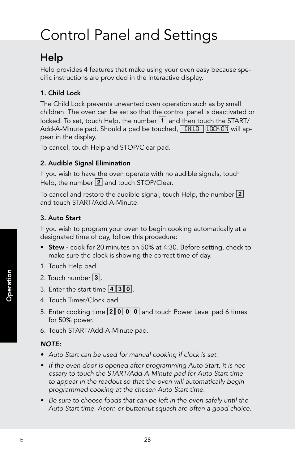 Control panel and settings, Help | Viking 30 Inch Over-the-Range Microwave Oven Owners Manual User Manual | Page 30 / 132