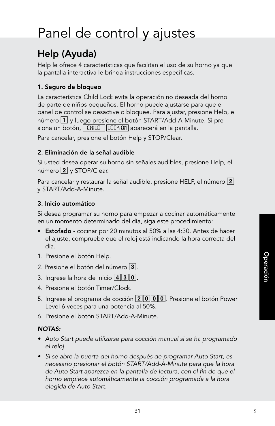 Panel de control y ajustes, Help (ayuda) | Viking 30 Inch Over-the-Range Microwave Oven Owners Manual User Manual | Page 73 / 132