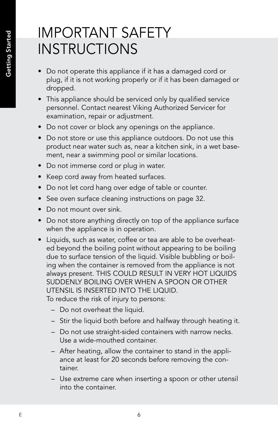 Important safety instructions | Viking 30 Inch Over-the-Range Microwave Oven Owners Manual User Manual | Page 8 / 132
