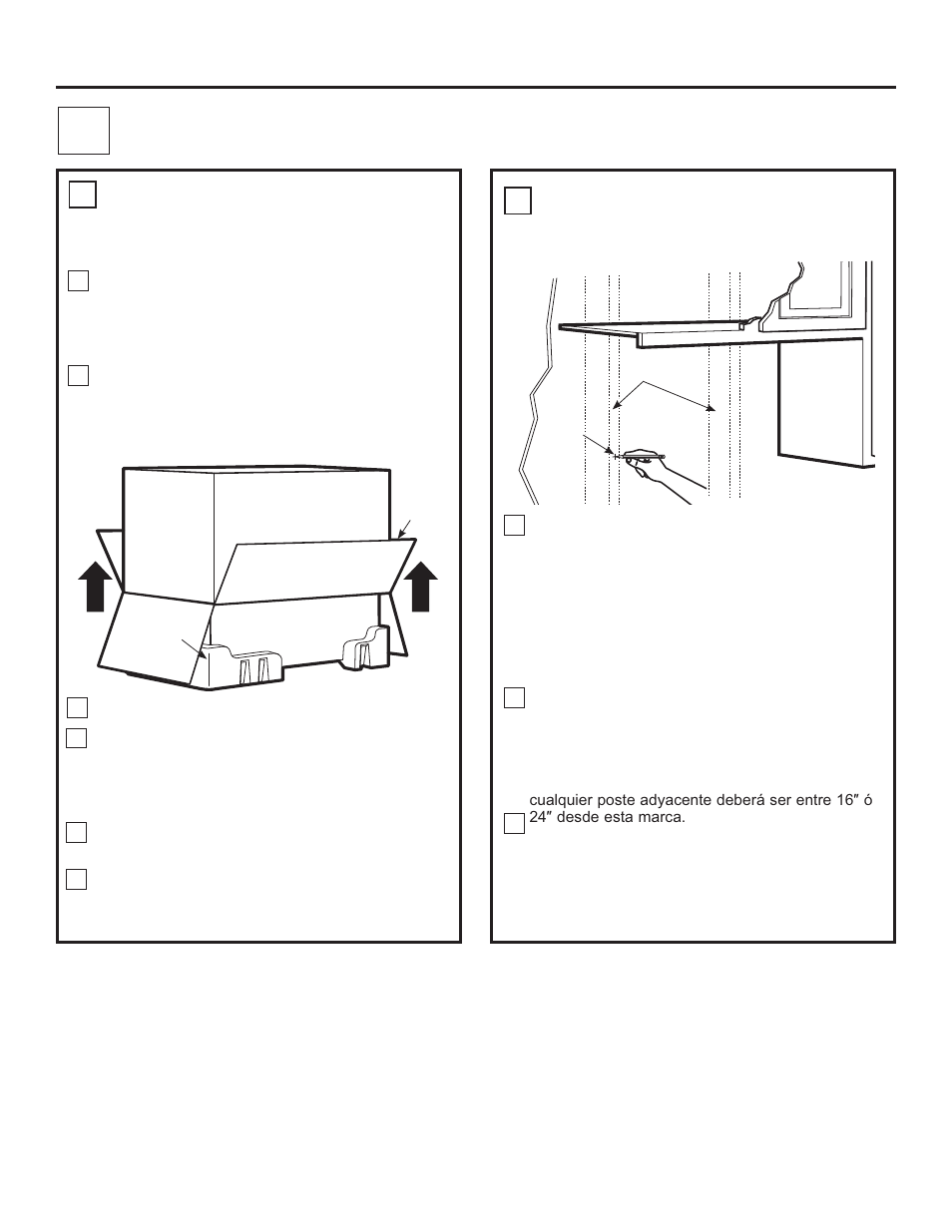 Instrucciones de instalación, Cómo colocar el plato de montaje 1, Cómo encontrar los postes de viga en la pared b a | GE Profile Advantium Series 30 Inch Over-the-Range Microwave Oven Installation Guide User Manual | Page 32 / 48