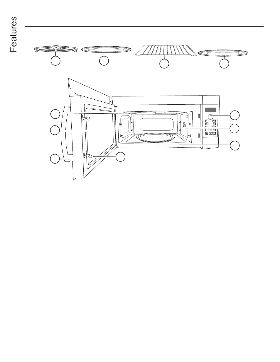 Features adv antium: )hdwxuhv | GE Profile Advantium Series 30 Inch Over-the-Range Microwave Oven Owner Manual User Manual | Page 10 / 72