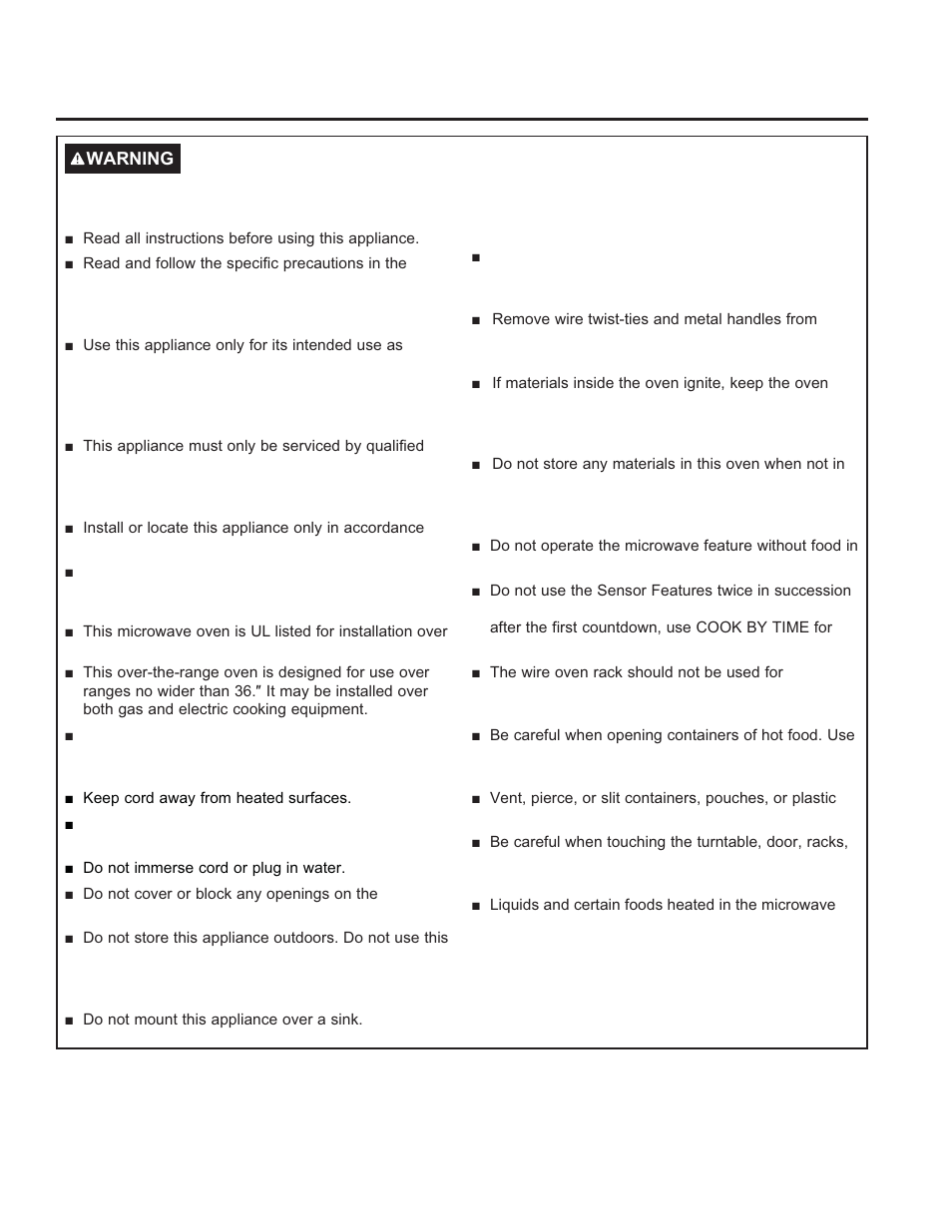 Safety informa tion, Read all instructions before using the appliance | GE Profile Advantium Series 30 Inch Over-the-Range Microwave Oven Owner Manual User Manual | Page 3 / 72