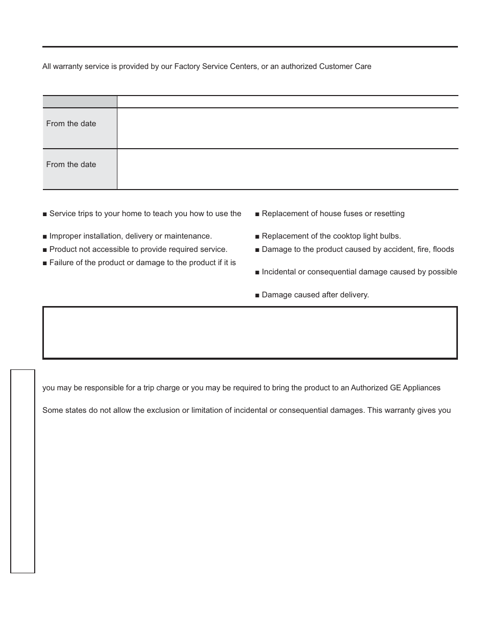 Warranty, Advantium oven warranty | GE Profile Advantium Series 30 Inch Over-the-Range Microwave Oven Owner Manual User Manual | Page 34 / 72