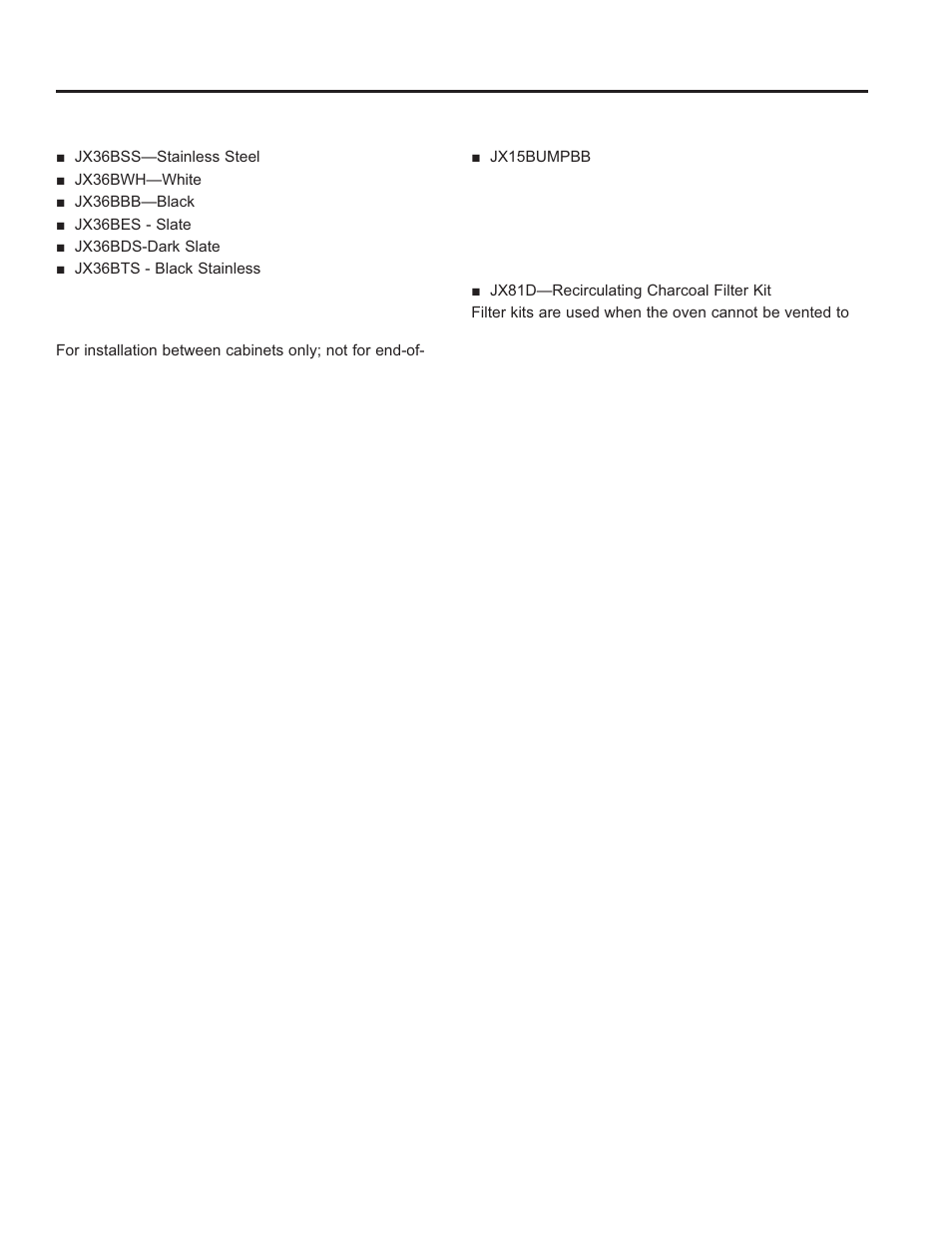 Optional kits optional kits | GE Profile Advantium Series 30 Inch Over-the-Range Microwave Oven Owner Manual User Manual | Page 35 / 72