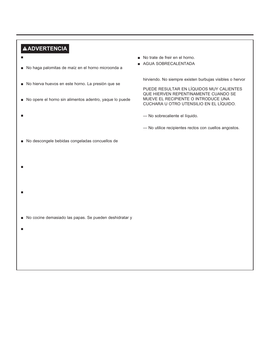 Lea y guarde estas instrucciones, Alimentos - instrucciones de seguridad | GE Profile Advantium Series 30 Inch Over-the-Range Microwave Oven Owner Manual User Manual | Page 41 / 72