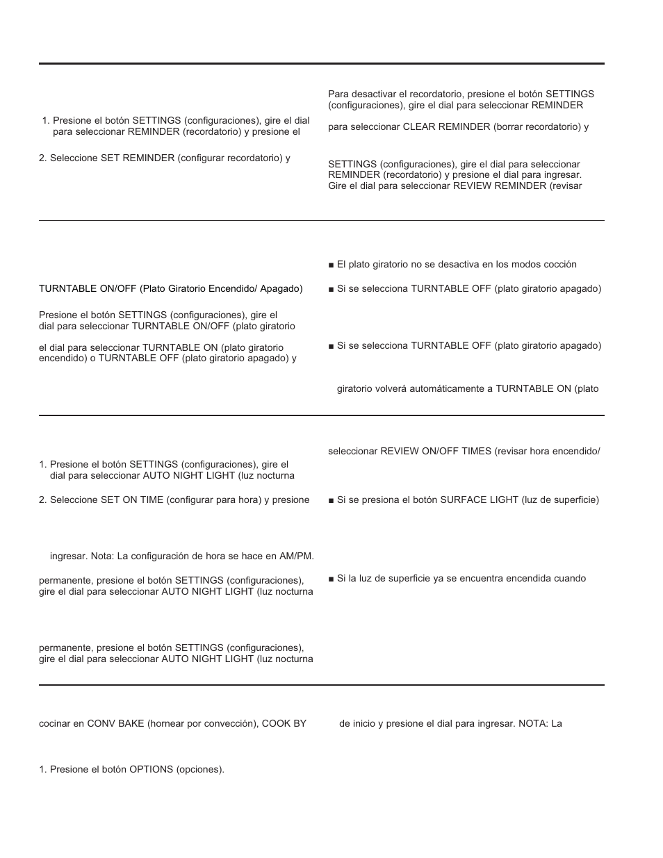 Otras funciones otras funciones | GE Profile Advantium Series 30 Inch Over-the-Range Microwave Oven Owner Manual User Manual | Page 63 / 72