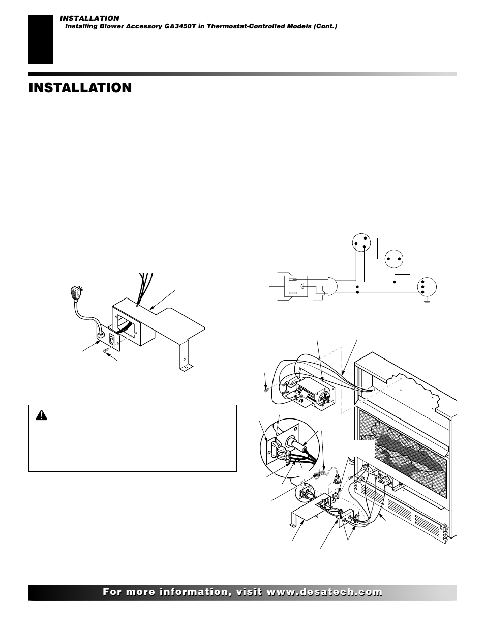 Installation, Continued, For built-in installation | Desa EFS10TN User Manual | Page 16 / 44