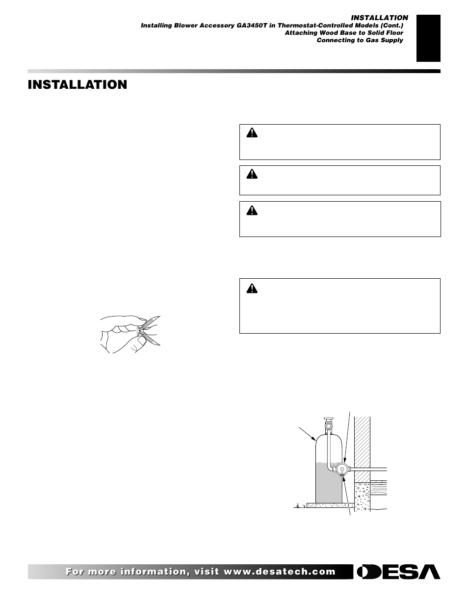 Installation, Continued | Desa EFS10TN User Manual | Page 17 / 44