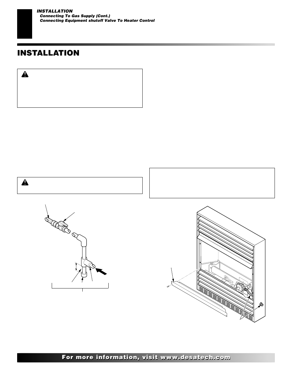 Installation, Continued | Desa EFS10TN User Manual | Page 18 / 44