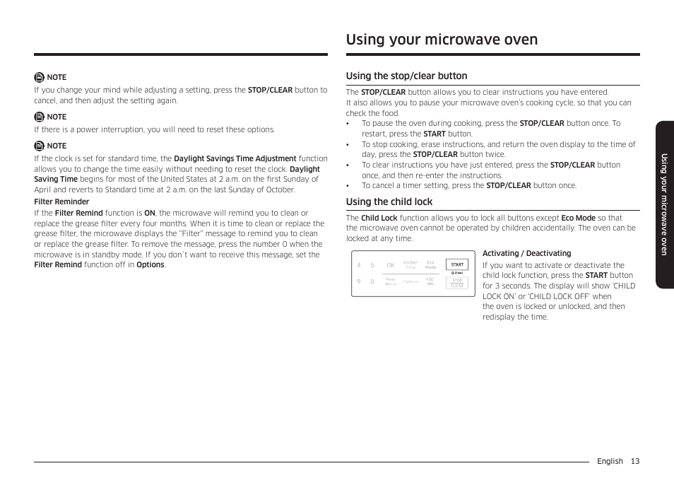 Using your microwave oven | Samsung 30 Inch Over-the-Range Microwave Installation Guide User Manual | Page 13 / 132