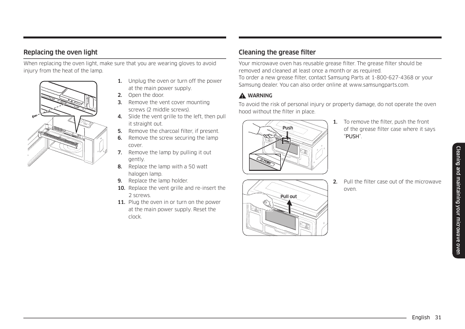 Samsung 30 Inch Over-the-Range Microwave Installation Guide User Manual | Page 31 / 132
