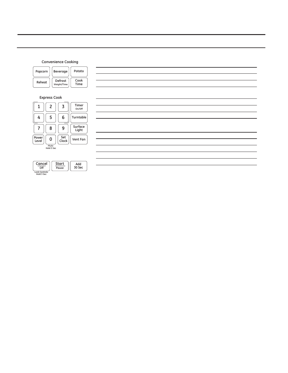 Controles de cocción, Convenience features | GE 1.6 cu. ft. Over-the-Range Microwave Oven Use and Care Guide User Manual | Page 32 / 48