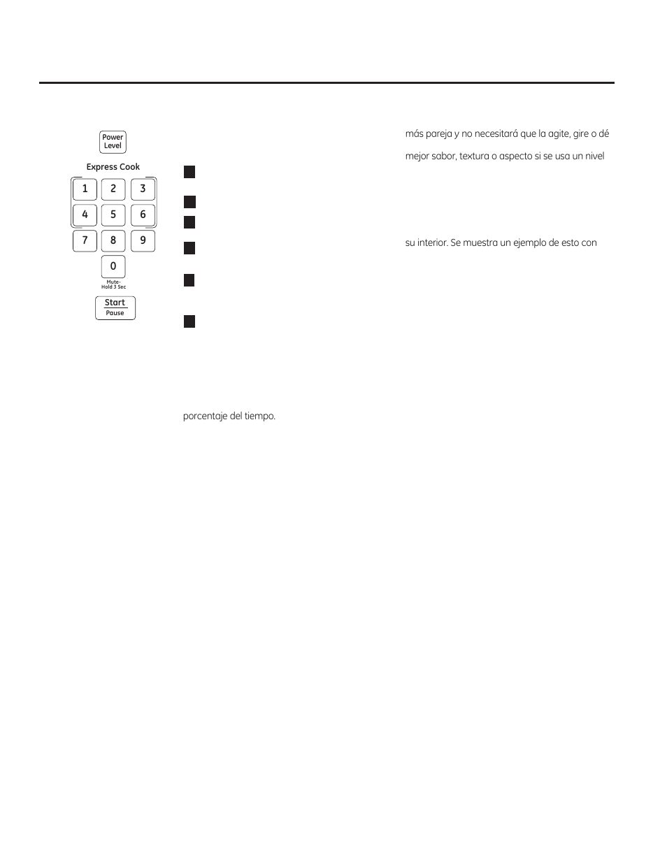 Cómo cambiar el nivel de potencia | GE 1.6 cu. ft. Over-the-Range Microwave Oven Use and Care Guide User Manual | Page 38 / 48