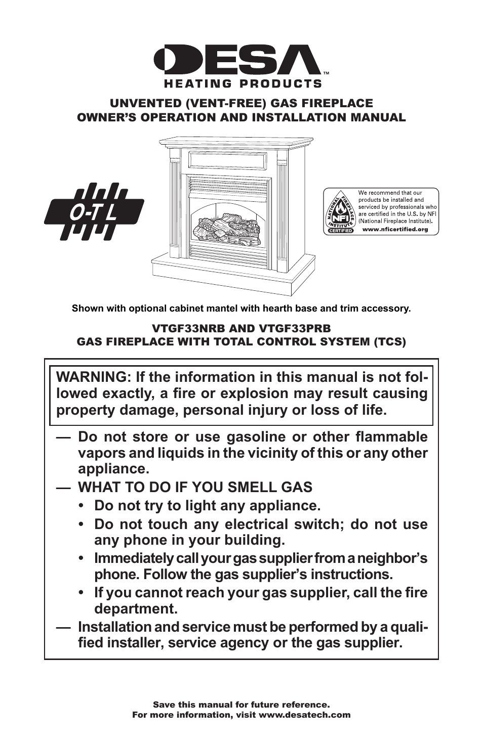 Desa VTGF33PRB User Manual | 40 pages