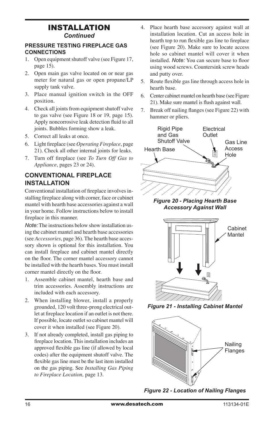 Installation | Desa VTGF33PRB User Manual | Page 16 / 40