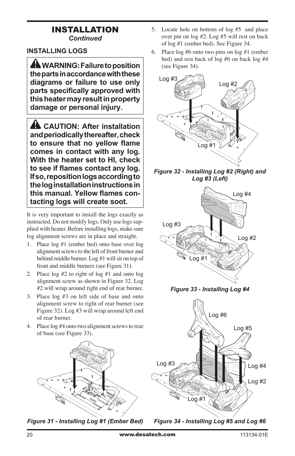 Installation | Desa VTGF33PRB User Manual | Page 20 / 40