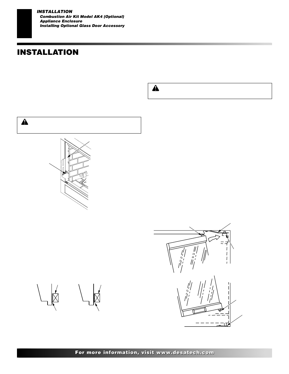 Installation, Continued | Desa H User Manual | Page 16 / 28