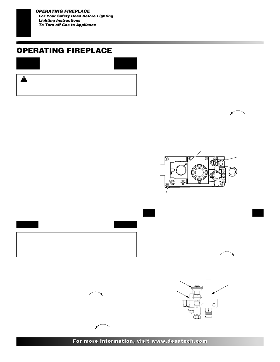 Operating fireplace, Lighting instructions, For your safety read before lighting | Desa H User Manual | Page 18 / 28