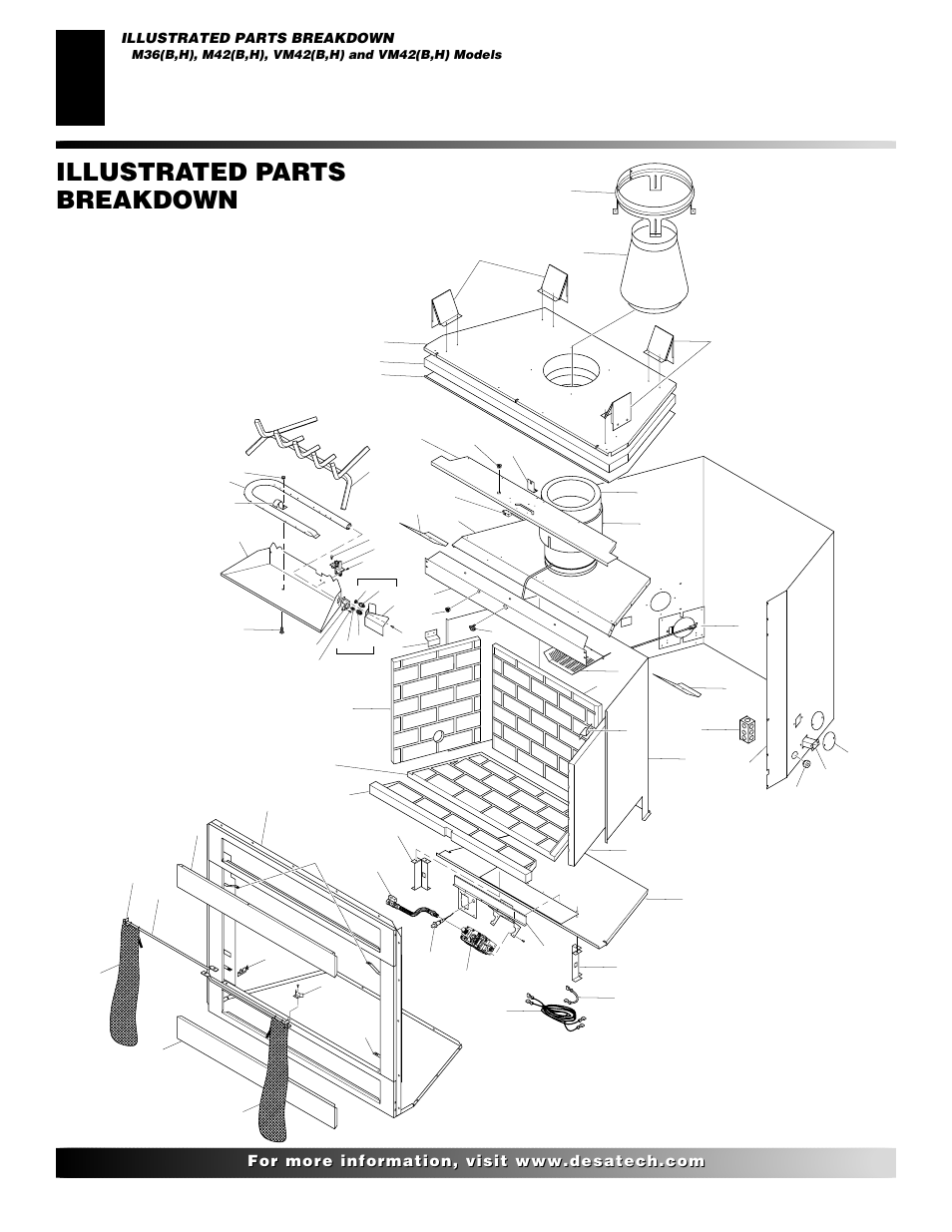 Illustrated parts breakdown and, Illustrated parts breakdown | Desa H User Manual | Page 24 / 28