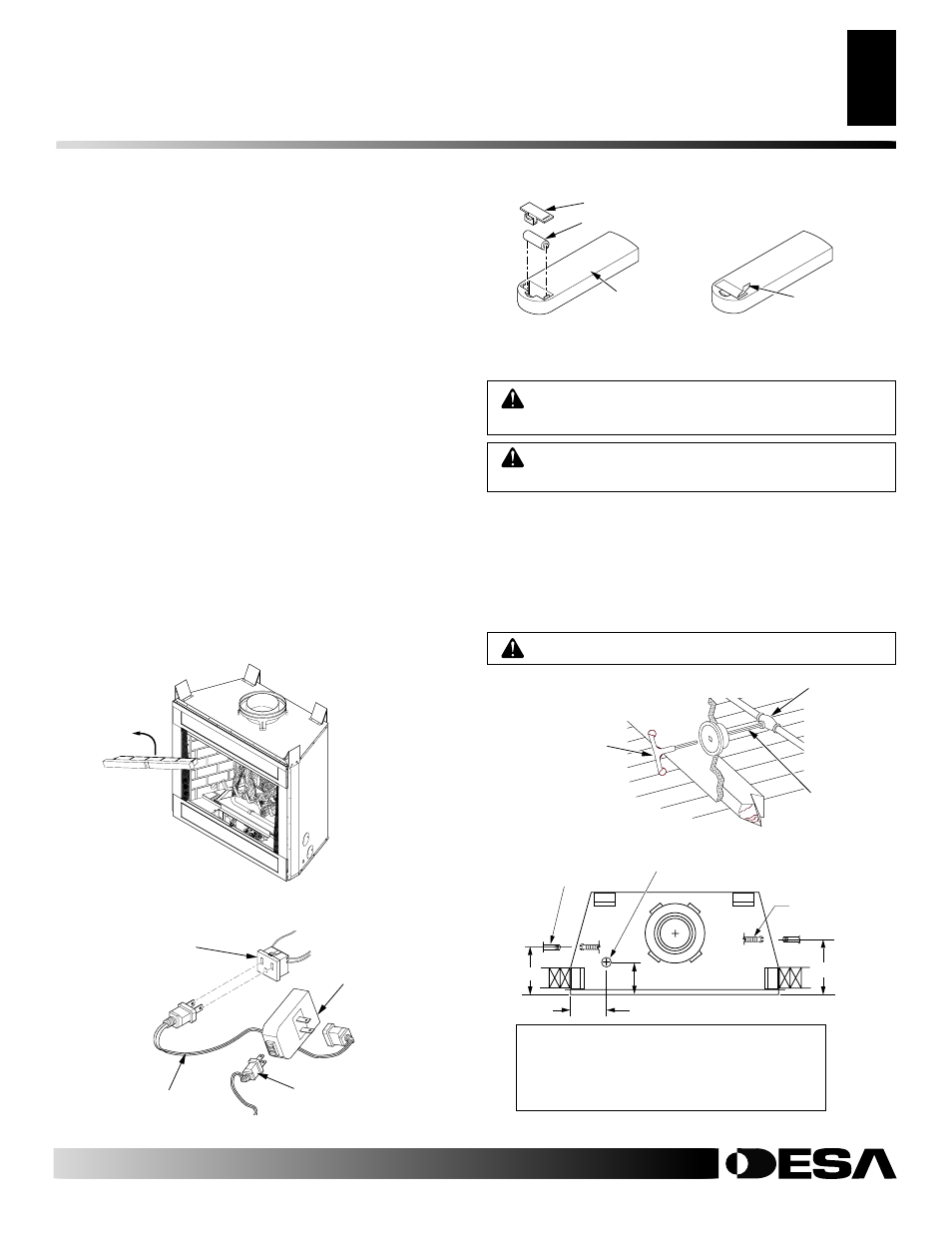 Installation, Optional remote control installation (model wrc), Wall switch installation | Gas line hook-up | Desa M36E User Manual | Page 11 / 26