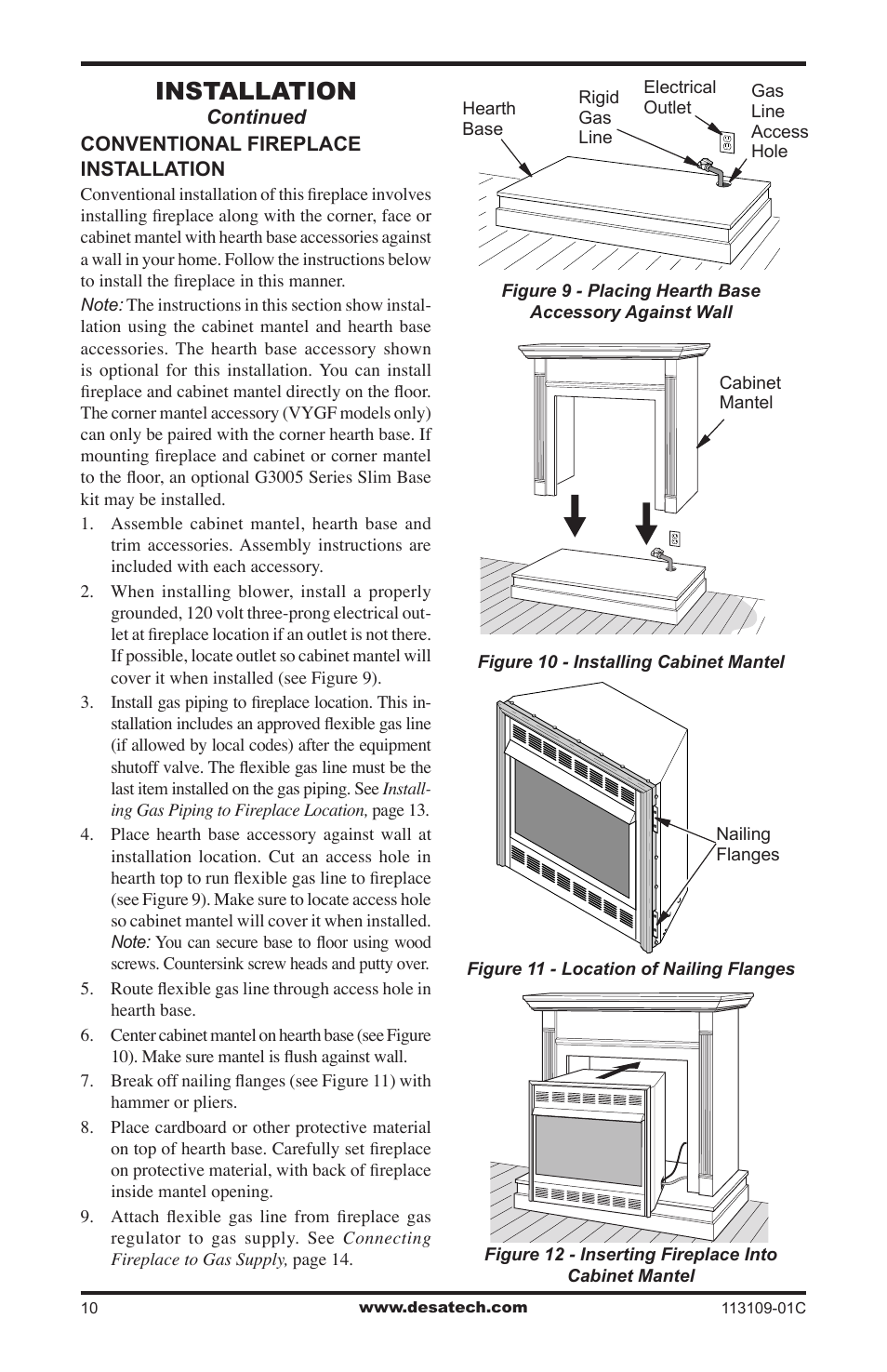 Installation | Desa FPVF33PRA User Manual | Page 10 / 40