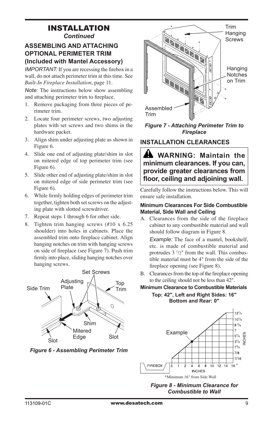 Installation | Desa FPVF33PRA User Manual | Page 9 / 40