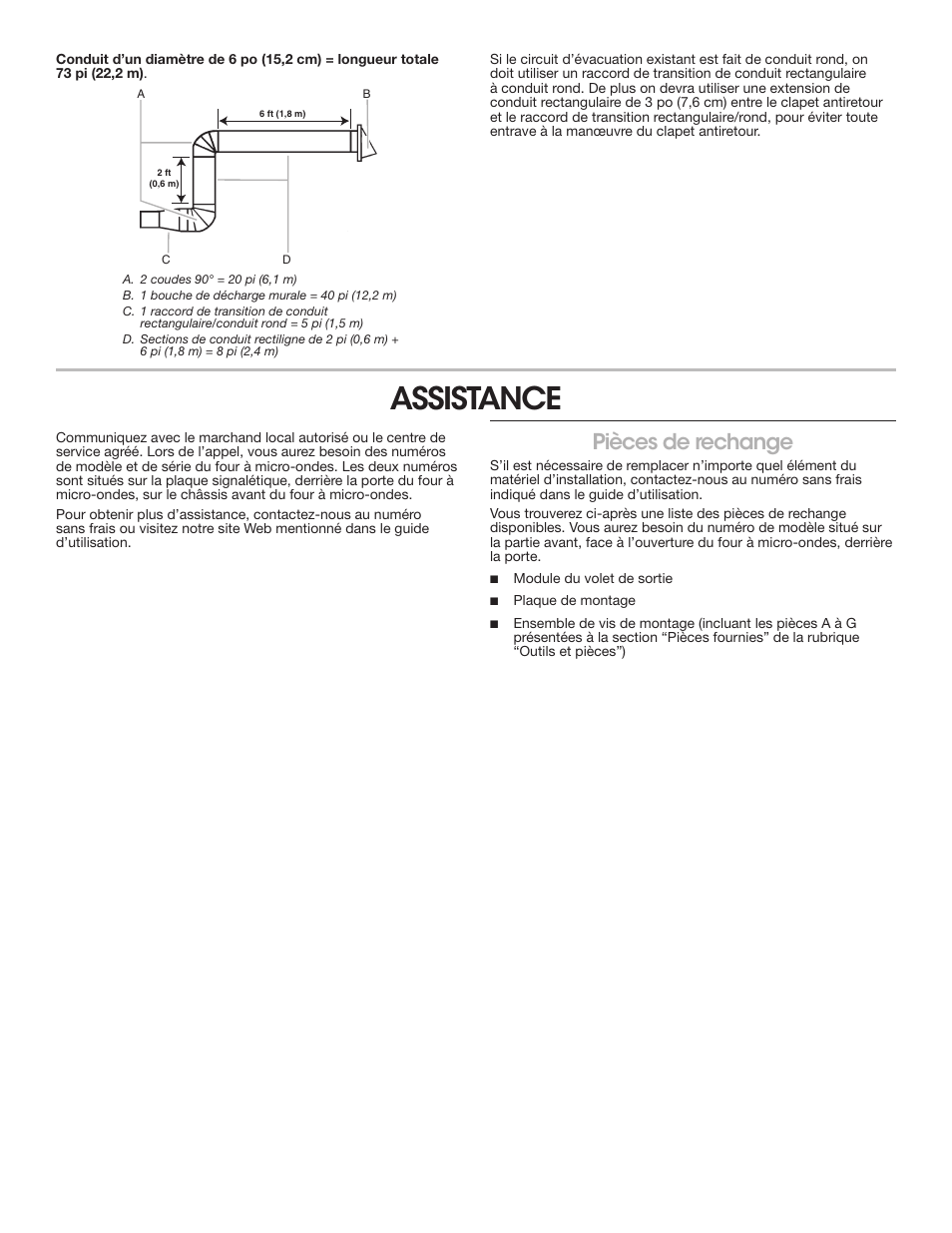 Assistance, Pièces de rechange | KITCHENAID 30 Inch Over-The-Range Microwave Installation Instructions User Manual | Page 27 / 28