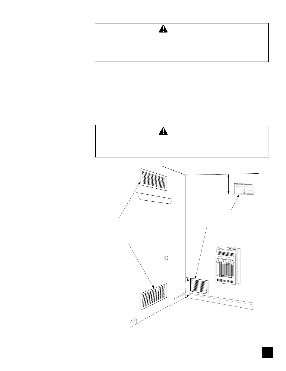 Air for combustion and ventilation, Warning | Desa CGP10R User Manual | Page 7 / 28