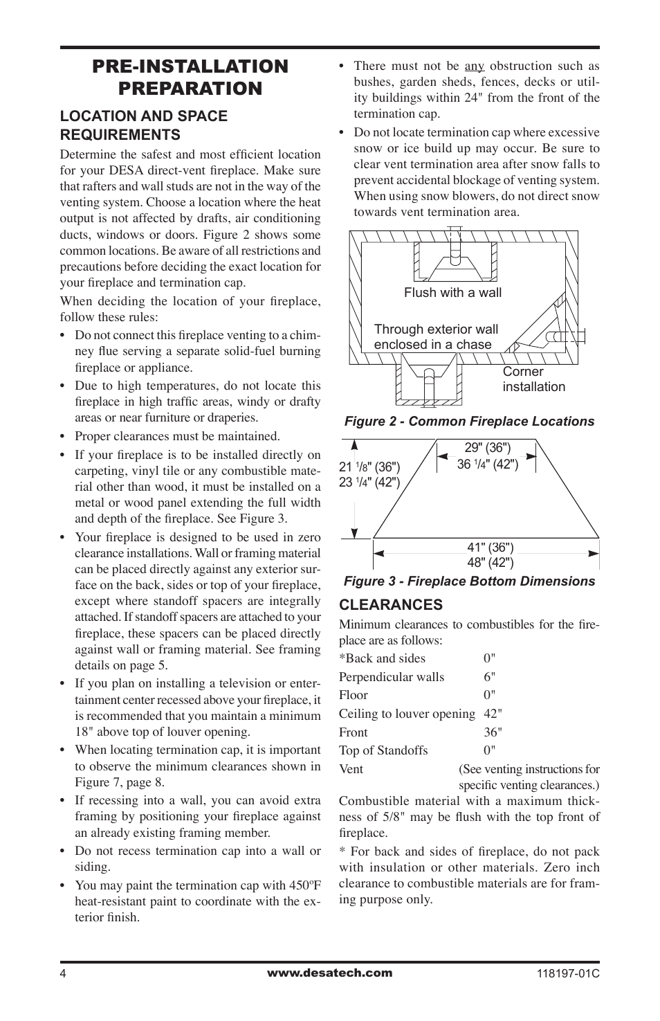 Pre-installation preparation, Drw fw | Desa O-T L (V)DVC36(B)(H) User Manual | Page 4 / 20