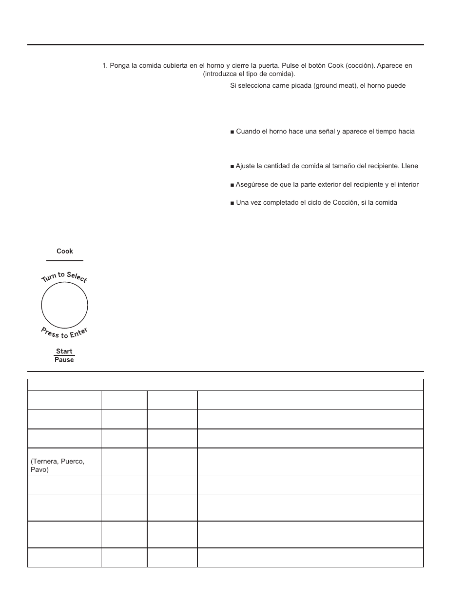 Cook (cocinar) | GE 30 Inch Over-the-Range Microwave Owners Guide User Manual | Page 43 / 54