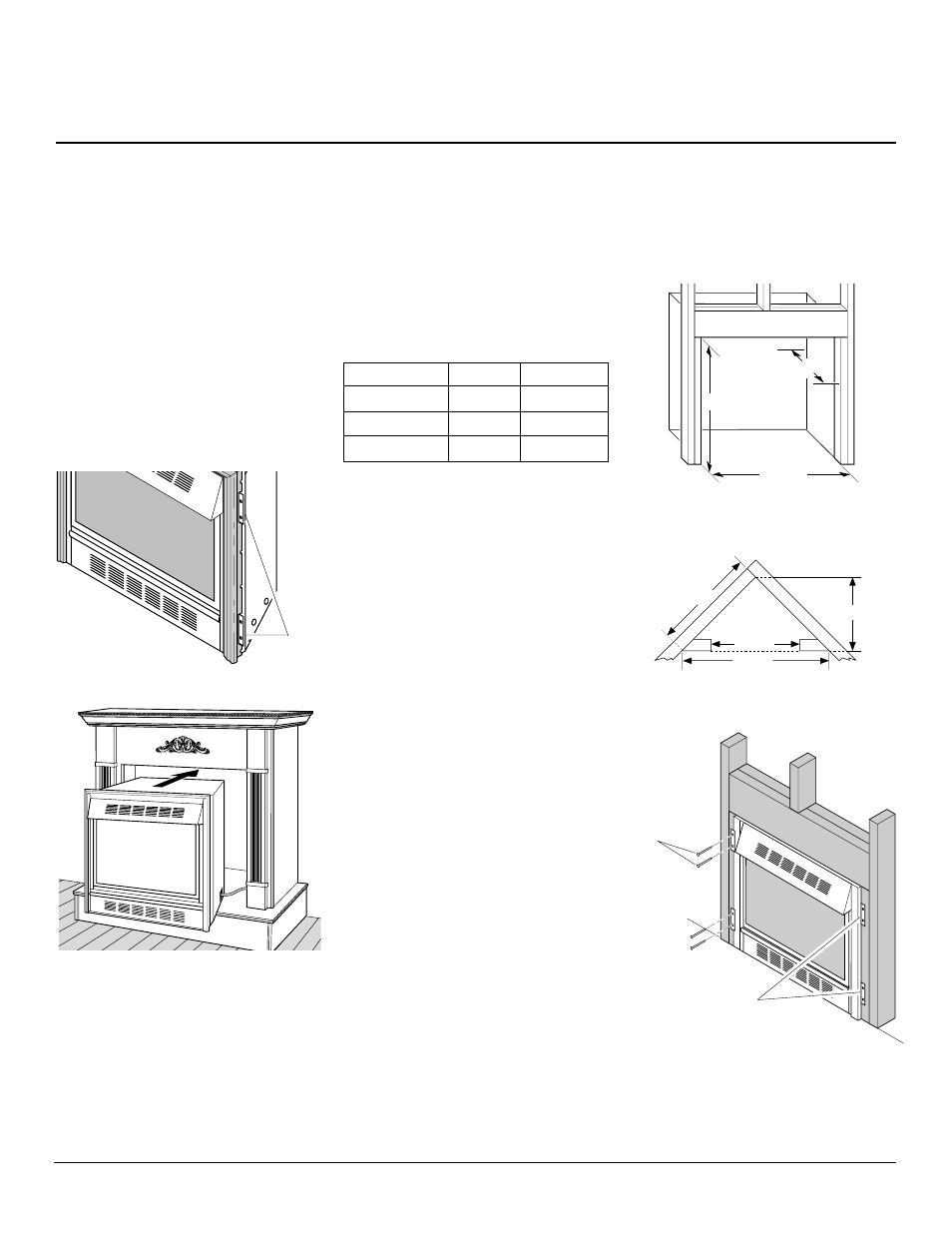 Owner’s manual, Installation, Continued | Built-in fireplace installation | Desa LFP33NR User Manual | Page 9 / 30