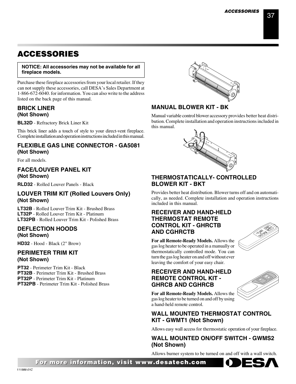 Accessories | Desa (V)T32N User Manual | Page 37 / 38