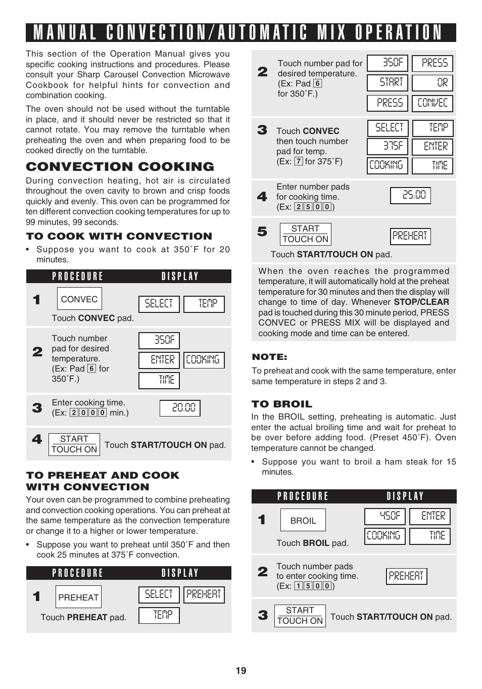 Convection cooking | Sharp 1.1 cu. ft. Over-the-Range Convection Microwave Oven Owner's Guide User Manual | Page 22 / 68