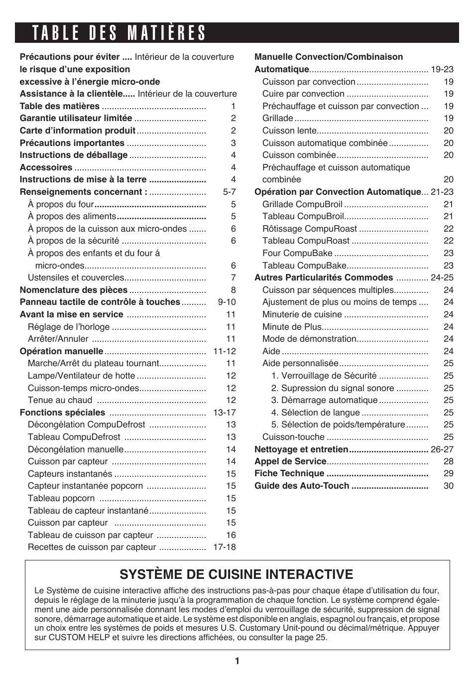 Système de cuisine interactive | Sharp 1.1 cu. ft. Over-the-Range Convection Microwave Oven Owner's Guide User Manual | Page 37 / 68