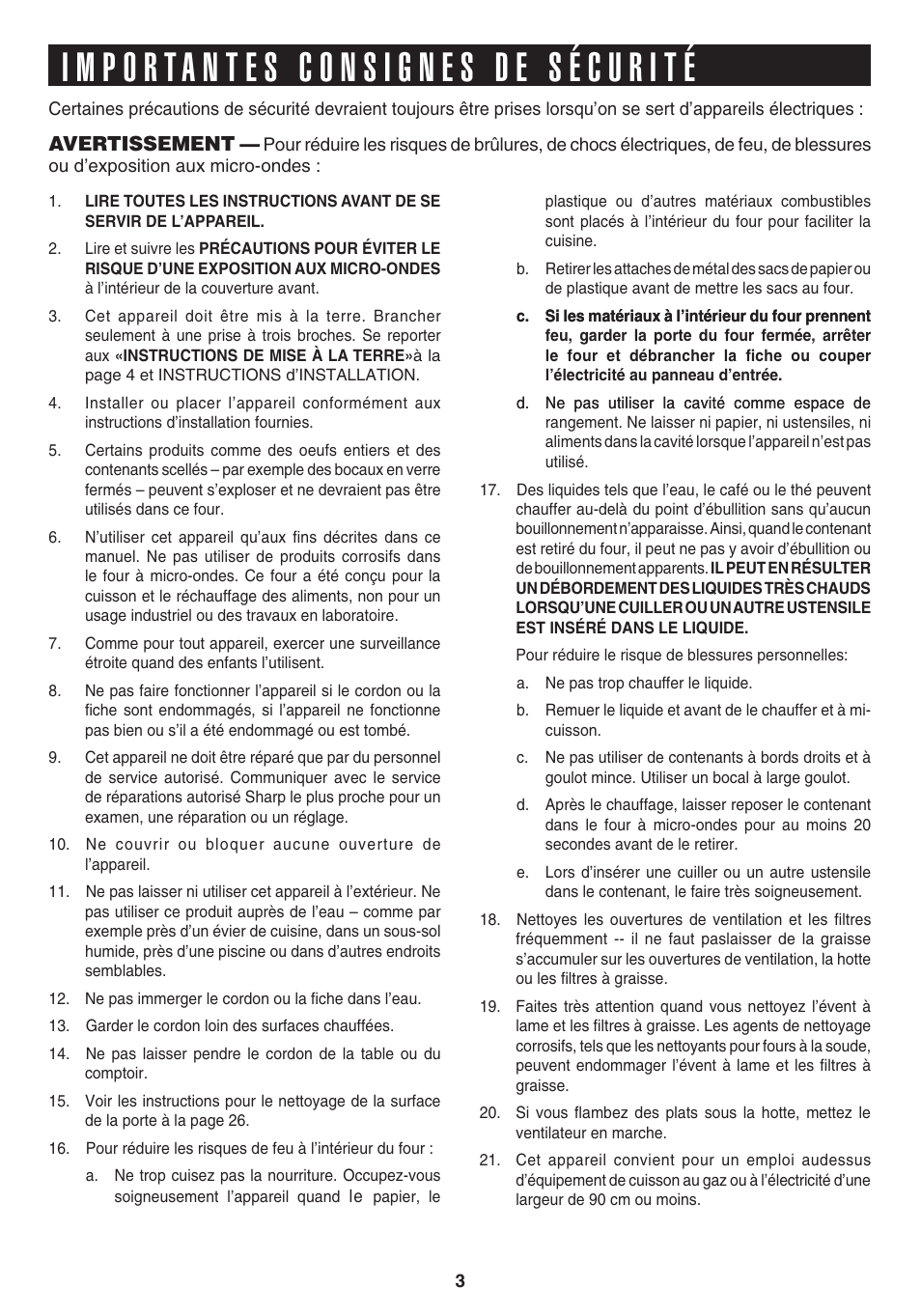 Sharp 1.1 cu. ft. Over-the-Range Convection Microwave Oven Owner's Guide User Manual | Page 39 / 68