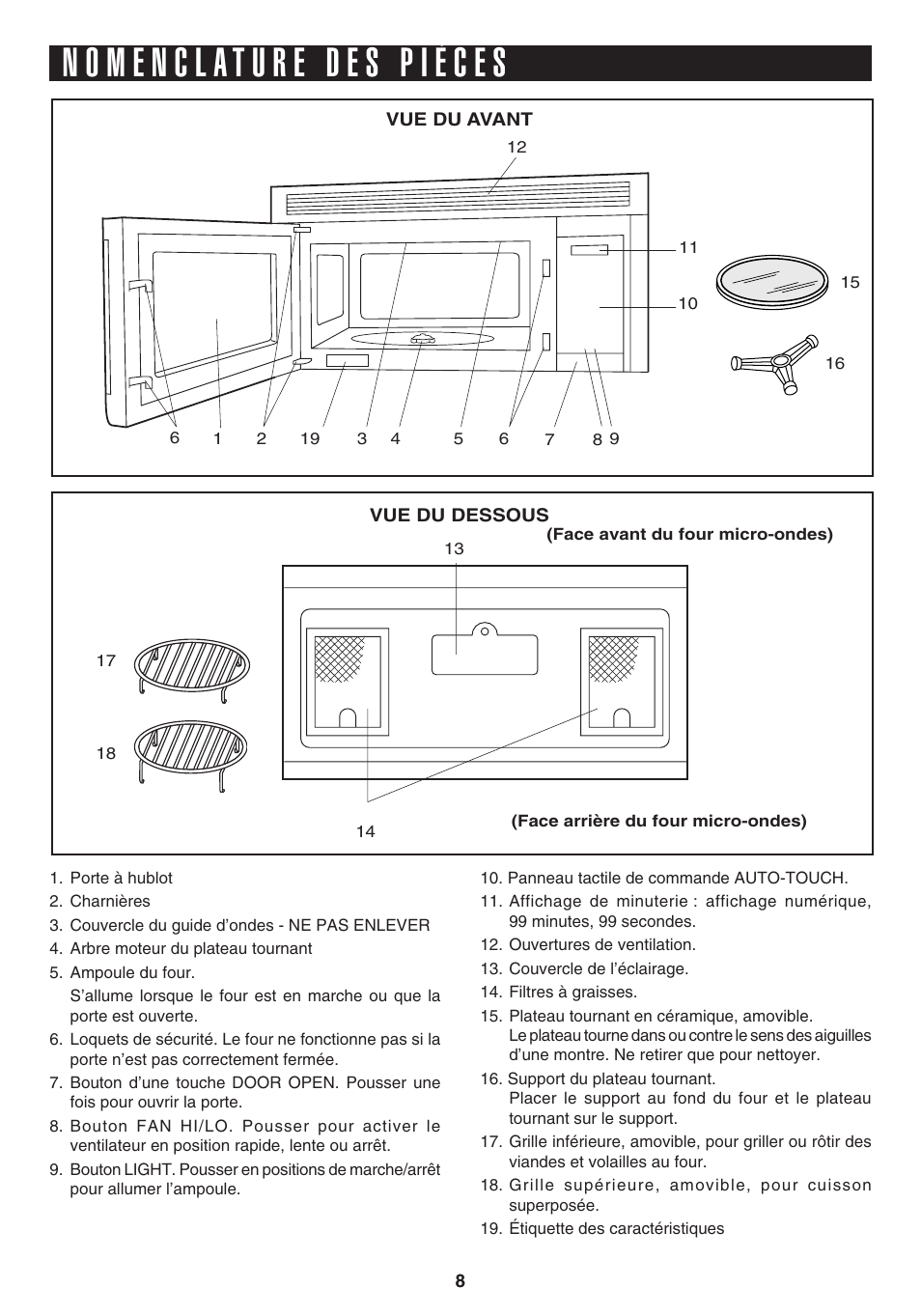 Sharp 1.1 cu. ft. Over-the-Range Convection Microwave Oven Owner's Guide User Manual | Page 44 / 68