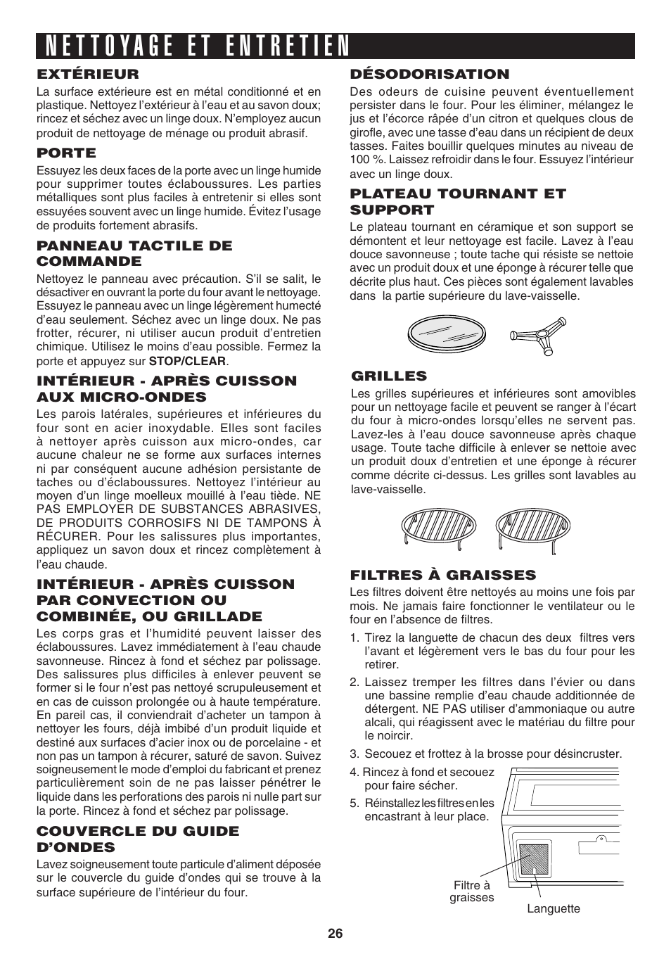 Sharp 1.1 cu. ft. Over-the-Range Convection Microwave Oven Owner's Guide User Manual | Page 62 / 68