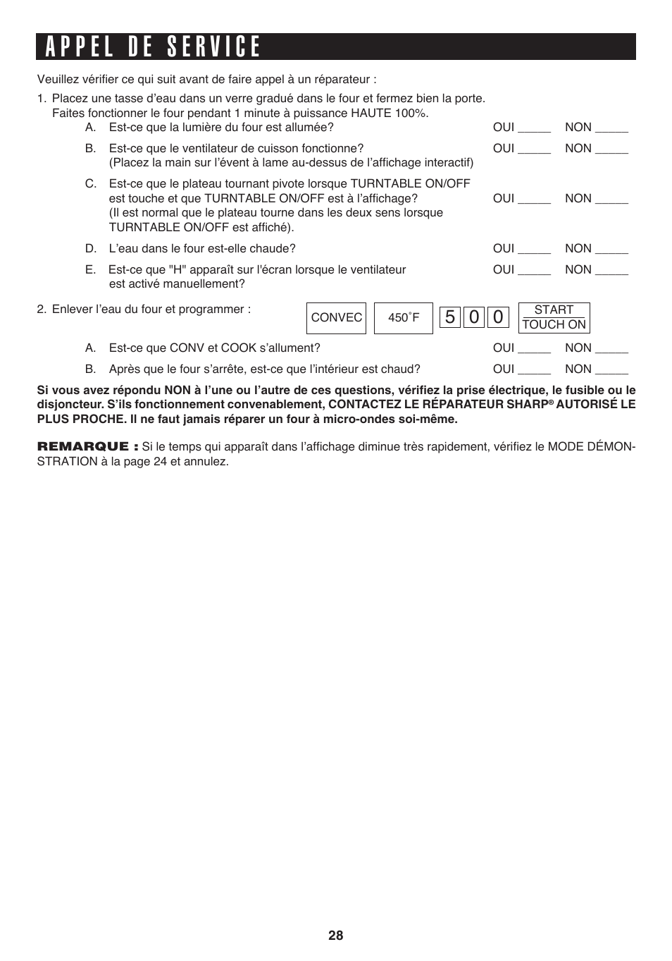 Sharp 1.1 cu. ft. Over-the-Range Convection Microwave Oven Owner's Guide User Manual | Page 64 / 68