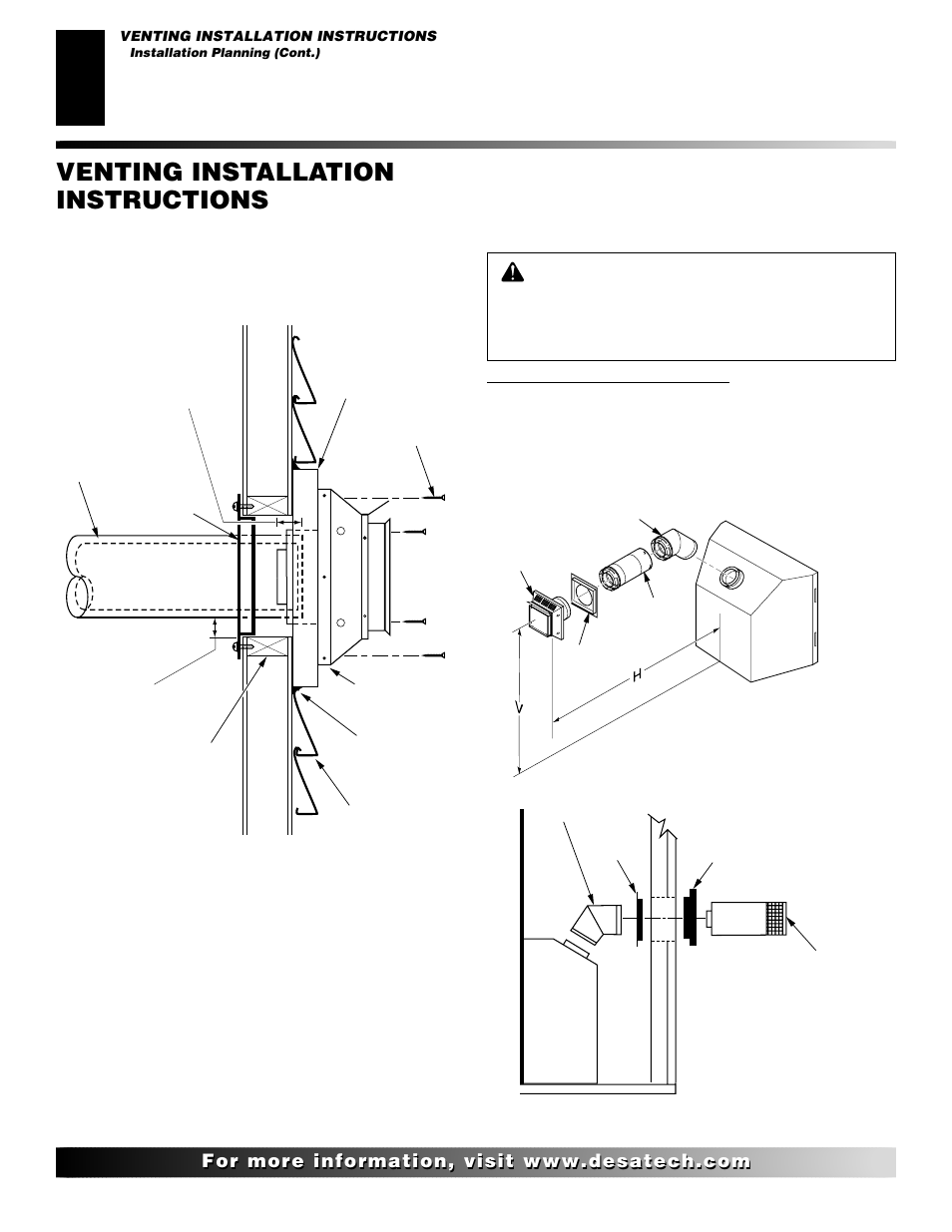 Venting installation instructions, Continued | Desa (V)K42EN User Manual | Page 10 / 38