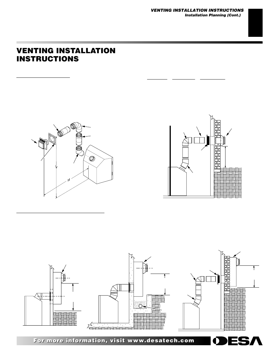 Venting installation instructions, Continued | Desa (V)K42EN User Manual | Page 11 / 38