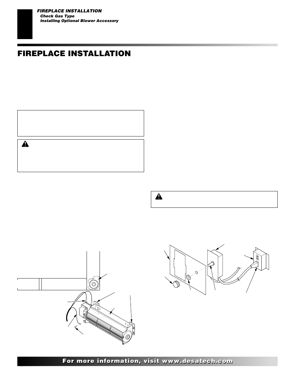 Fireplace installation | Desa (V)K42EN User Manual | Page 16 / 38