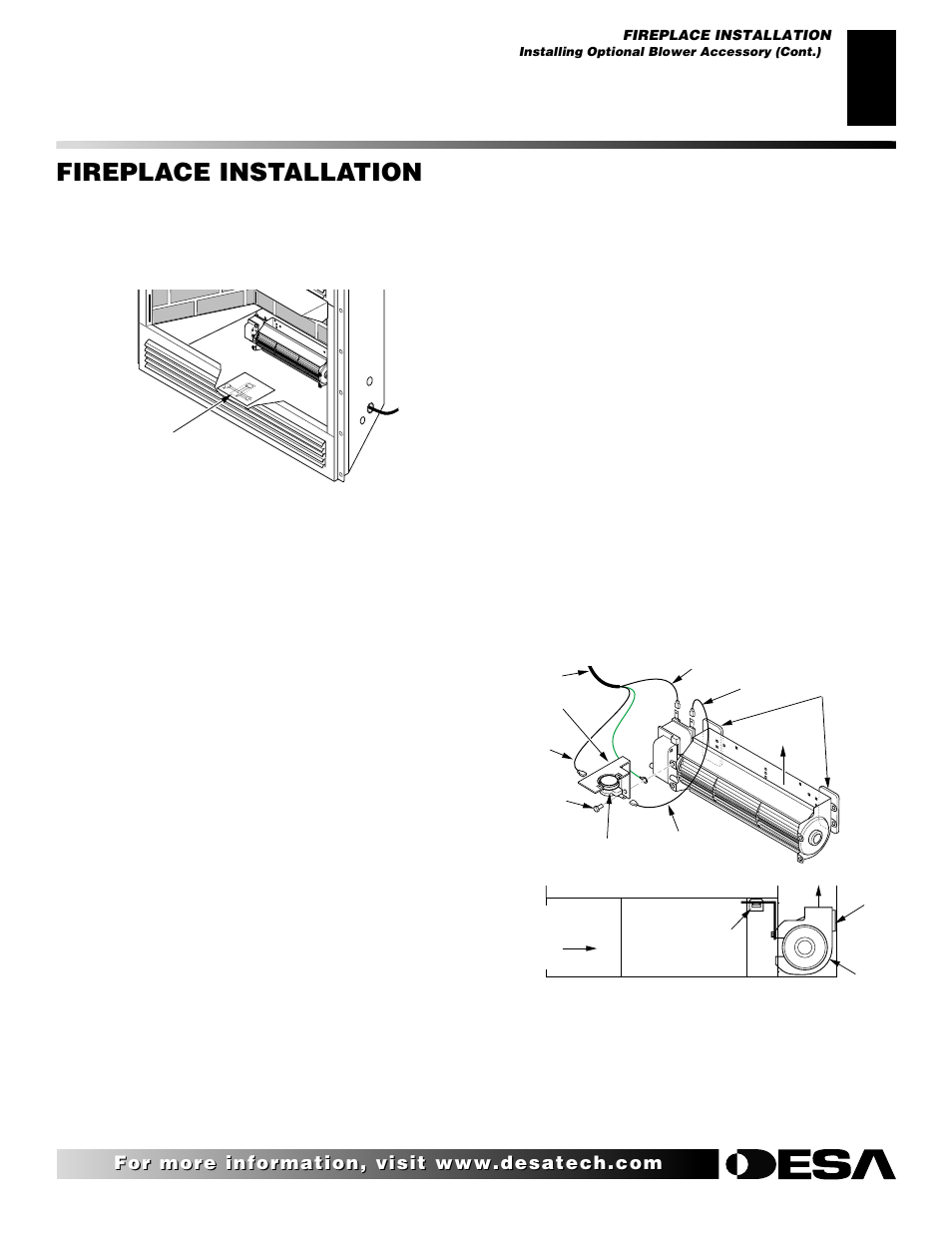 Fireplace installation, Continued | Desa (V)K42EN User Manual | Page 17 / 38