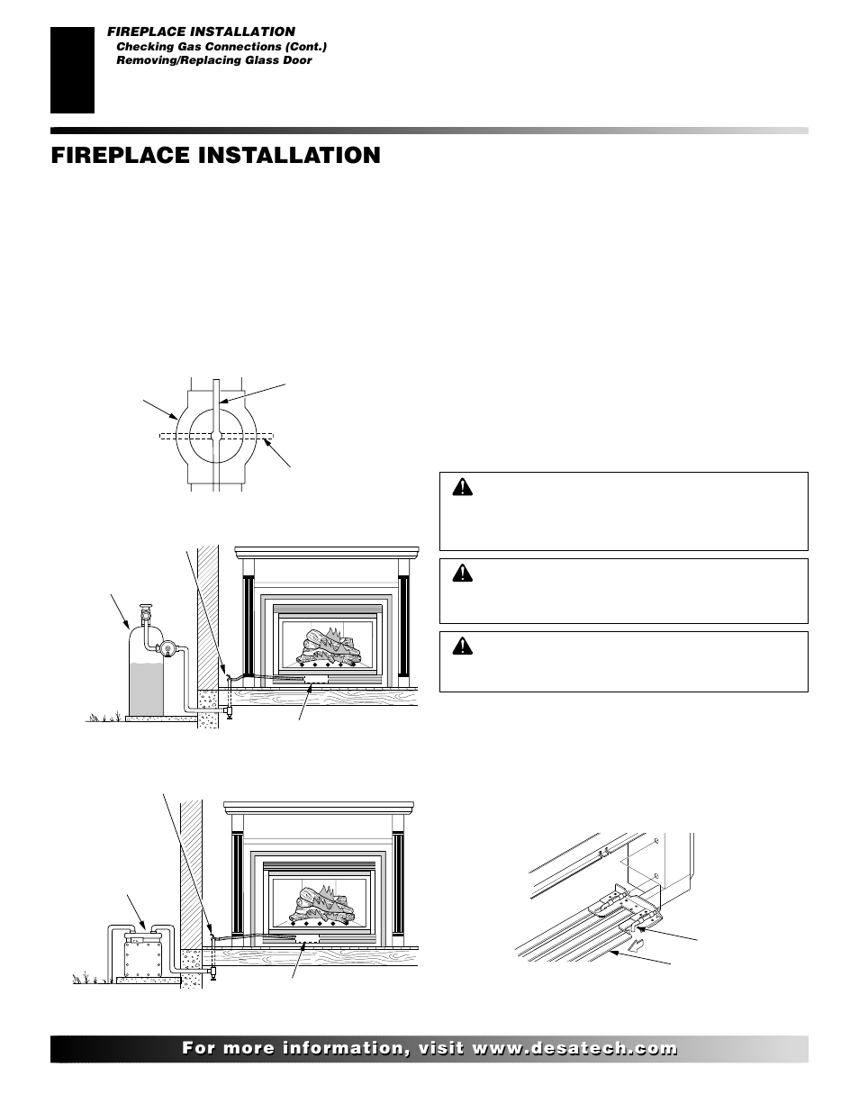 Fireplace installation, Continued | Desa (V)K42EN User Manual | Page 20 / 38